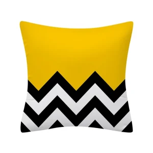 Geometry Cushion Cover 45x45 Polyester Pillowcase Decorative Sofa Cushions Pillowcover Home Decor Black Yellow Blue Pillow Cases