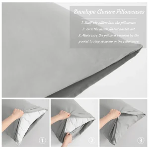 4pcs Microfiber Pillowcases Solid Color, Envelope Closure, Machine Washable, Woven Fabric, for Bedroom, Living Room