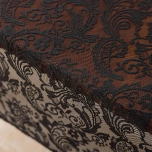 1pc black lace tablecloth with phoenix tail flower embroidery for a wedding, suitable for outdoor parties and home decoration