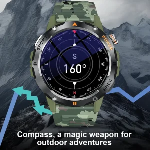 LIGE Smart Watch Men's Sports Watch Compass Flashlight 400mAh Large Battery Bluetooth Call Outdoor Waterproof Durable Smartwatch