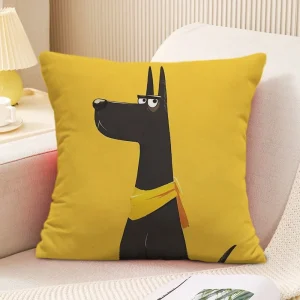Cute Puppy Pattern Decorative Pillowcase Living Room Bedroom Square Cushion Pillowcase