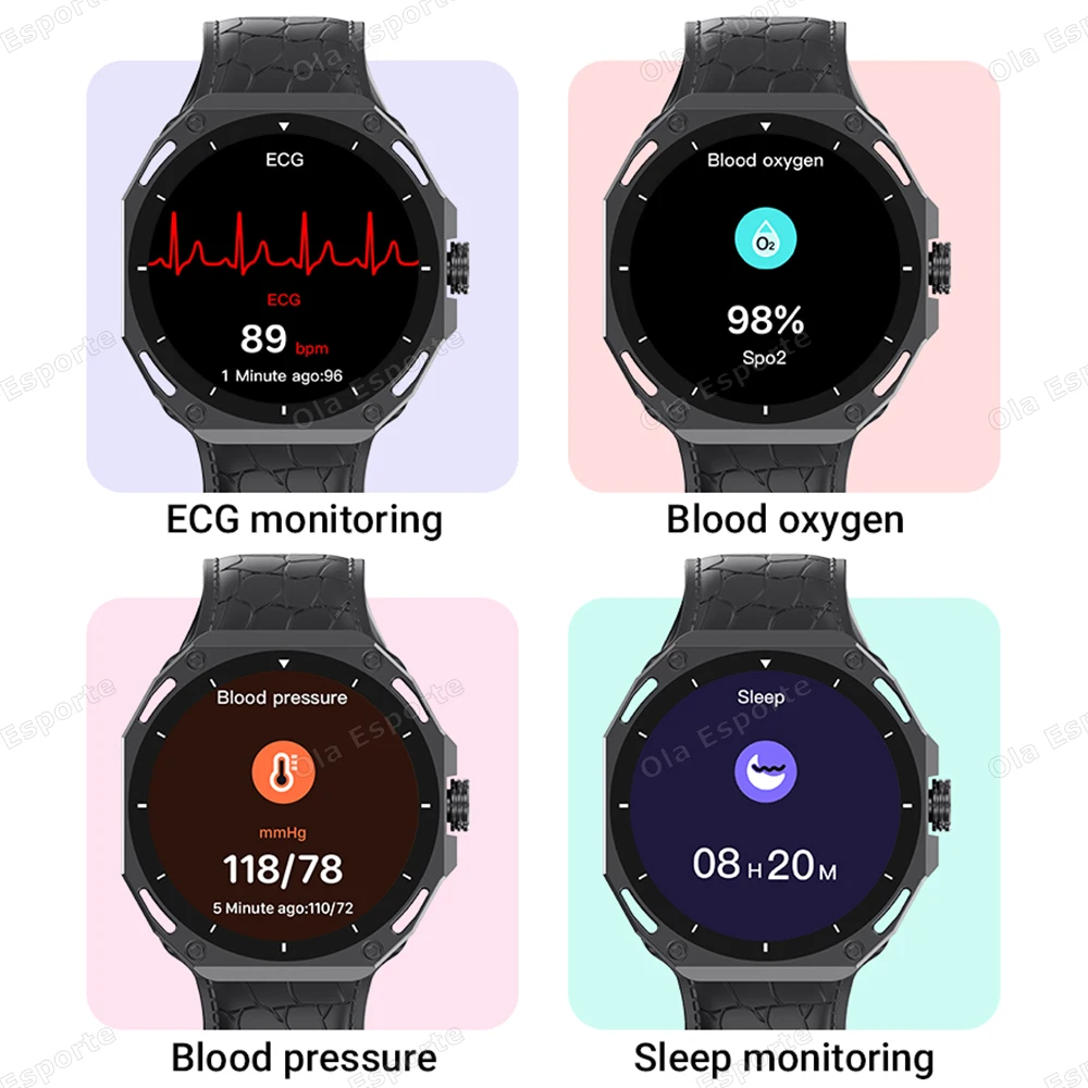+7Pcs Straps Smart Watch AMOLED Screen 3D Dial GPS Bluetooth Call IP68 Waterproof Smartwatch Men Women For Android IOS 2025 New - الصورة 4