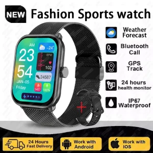 Global Version Watch 5 Men Women AMOLED Screen Heart Rate Bluetooth Call GPS Track Waterproof Sports Smart Watch For Android ios