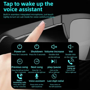 New Electronic Smart Glasses Music Control Wireless Phone Answer Waterproof Sunglasses Anti-UV Camping Cycling for Men Women