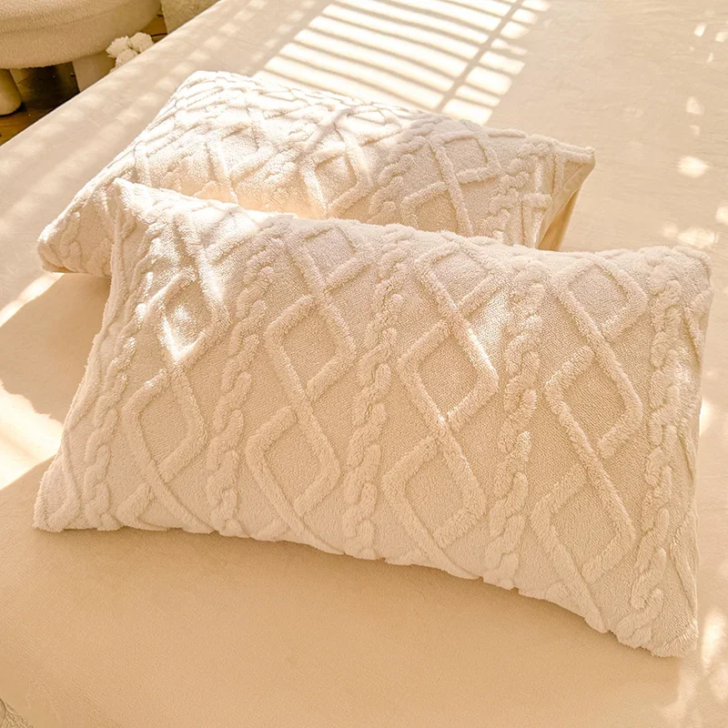 1pcs 2pcs Pillowcase Velvet Pillow Cover 48x74cm Pillowslip Rectangle Cushion Cover Warm Pillow Case Fundas De Almohada