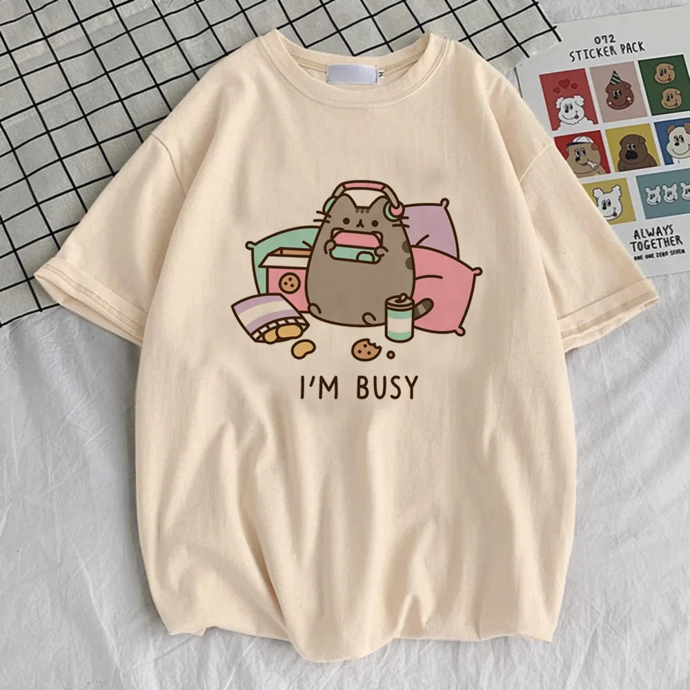 Pusheen shirt teen Y2k 2000s Graphic Retro 80s kawaii t shirt Digital University Vintage harajuku Grunge hip hop