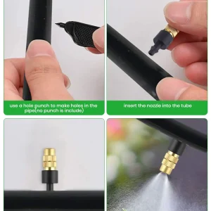 10pcs 4/7PVC Outdoor Misting Cooling System Garden Irrigation Watering 1/4'' Brass Atomizer Adjustable Garden Micro Sprinklers