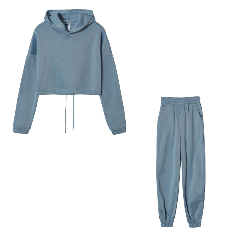 Fashion Trend Women's Wear, Long-sleeved Sports Casual Suit Waist Two-piece Set - الصورة 11