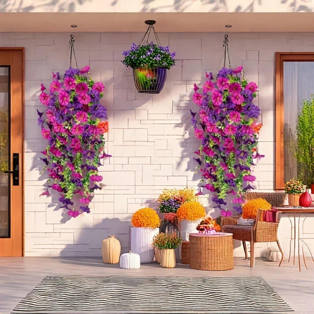 Artificial Flower New Artificial Hanging Flowers and Plants Easter Decoration 2025 UV-resistant and Realistic Room Decor Wedding - Image 2