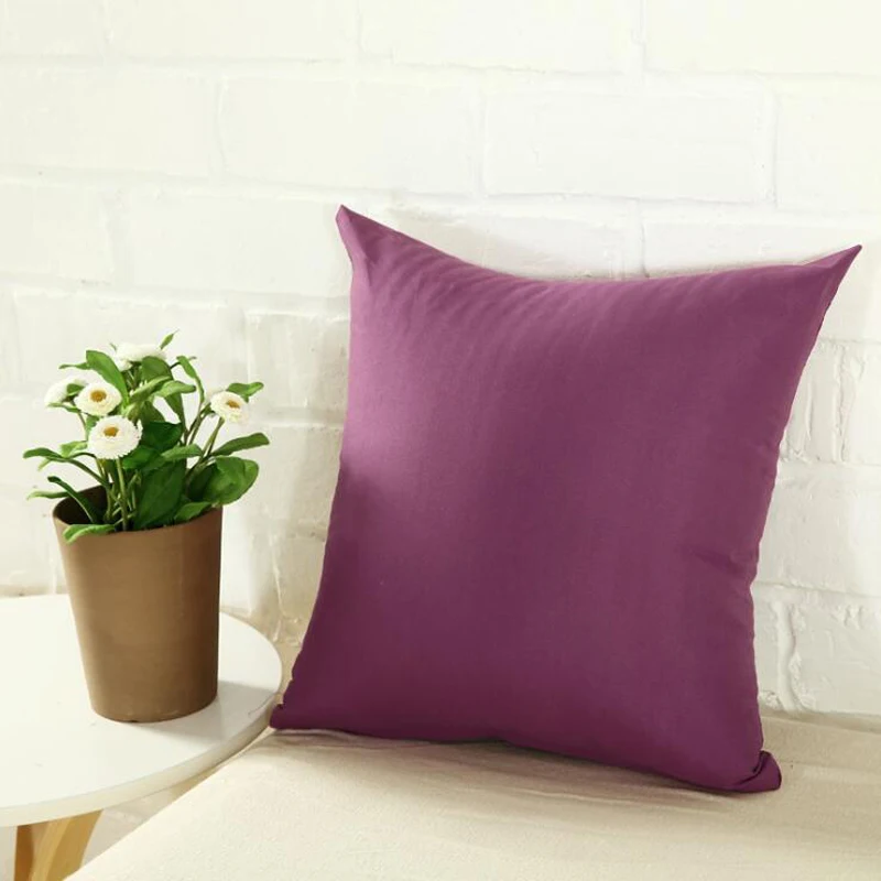 40*40cm Pillow Case Solid Color Sofa Cushion Backrest Pillowcase Family Living Room Cushion Waist Cushion Cover For Household - الصورة 11