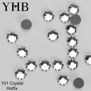 YHB Bright Series Crystal AB Dazzling Hotfix Nonhotfix Crystal electroplating Flatback Hotfix Rhinestones For Shoes Bags Garment