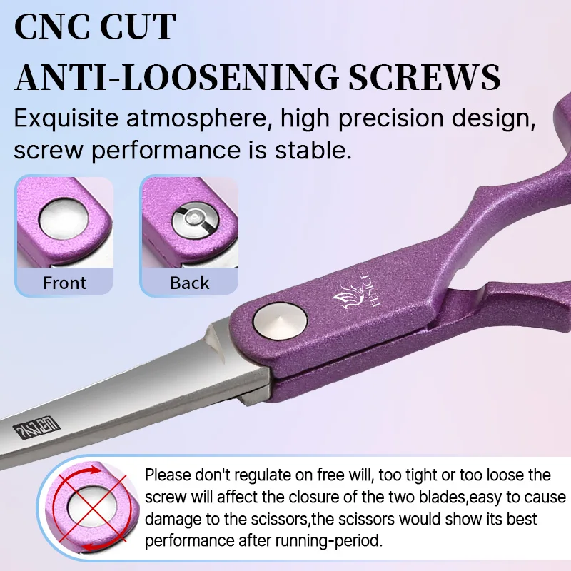 Fenice 6.5 Inch Colorful Straight Curved Thinning Chunker Shears Beginner Friendly Scissors Kit for Practice &Home Groomer Us - الصورة 2