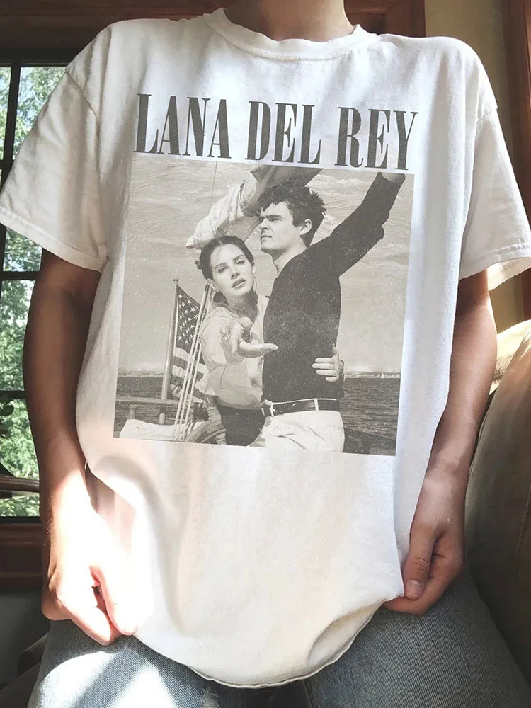 New Lana Del Rey Ldr Sailing Tan T Shirt Cotton Tee Vintage Shirt Summer Unisex T-Shirt Harajuku Casual Women T Shirt - Image 2