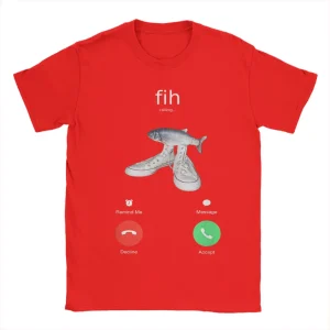 Fih Meme Fish Calling Shirt Misspelled Fih Is Calling Women Crew Neck Pure Short Sleeve Tee Harajuku Sleeve Aesthetic Clothes