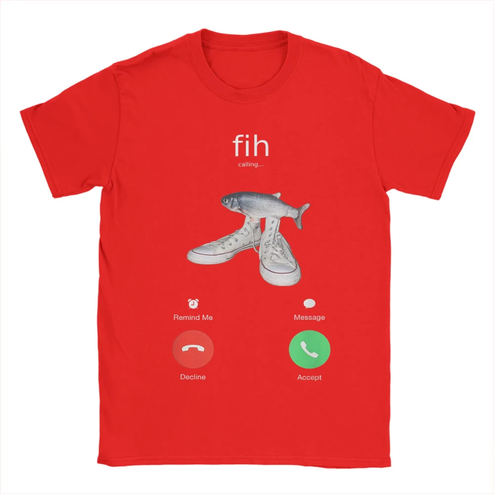 Fih Meme Fish Calling Shirt Misspelled Fih Is Calling Women Crew Neck Pure Short Sleeve Tee Harajuku Sleeve Aesthetic Clothes - Image 5