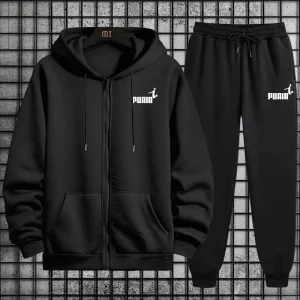 New in Women Tracksuit Trend Printing Hooded Sweatshirts Pants 2Pcs Set Casual Zipper Overcoat Suit Daily Clothing Autumn Winter