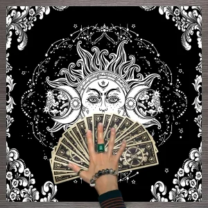 1pc Tarot card tablecloth, twelve constellations divination, starry sky altar cloth, Tarot card game decoration tablecloth