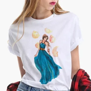 Paris Girl Europe and America Fashion Loose Ins White Short-sleeved T-shirt Woman Graphic T Shirts Harajuku Women Clothes
