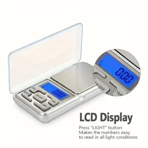 High Precision Mini Pocket Scale 500g/0.1g, Portable Digital Jewelry Scale, Accurate Small LCD Weighing Device for Easy Carry