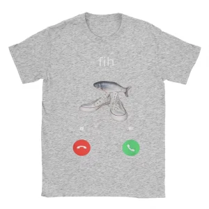 Fih Meme Fish Calling Shirt Misspelled Fih Is Calling Women Crew Neck Pure Short Sleeve Tee Harajuku Sleeve Aesthetic Clothes