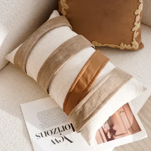 30x50/45x45CM Light Luxury Throw Pillow Cover Brown French Stamping Waist Cushion Cover Decor Home Decorative Pillowcase