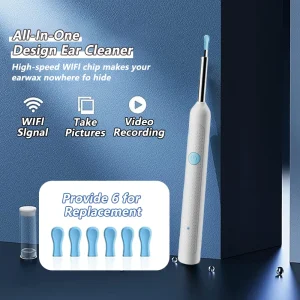 Visual Ear Wax Cleaner with Camera Safe Earwax Removal Endoscope with 5M Camera Luminous Otoscope Ear Cleaning Tools Ear Care