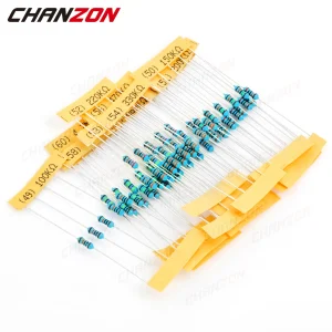 60 Values 1/4W 1% Metal Film Resistors Kit 300Pcs 1 ohm - 4.7M ohm 1/4 Watt W High Precision MF Resistance Set Assortment
