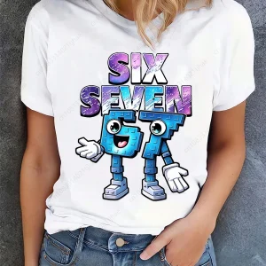 Funny 67 Brainrot Women T Shirts for Laddy Six Seven Brain Rot T-Shirt Party Tshirt for Girls T shirt for Woman Tops Tees