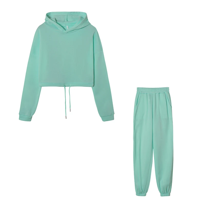 Fashion Trend Women's Wear, Long-sleeved Sports Casual Suit Waist Two-piece Set - الصورة 9
