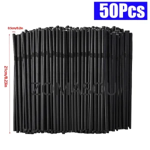 50-3000Pcs Multicolor Drinking Straws rietjes Milk Tea Bar Party Wedding Kitchen Home Accessories Beverage Black Straw Wholesale