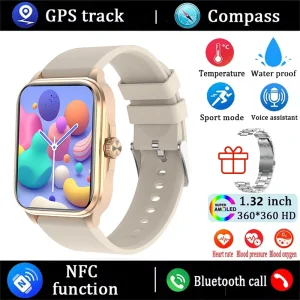 2026 New Health smart Watch Heart Rate Blood Oxygen Blood Pressure Monitoring Bluetooth Call GPS Movement Trajectory Smartwatch