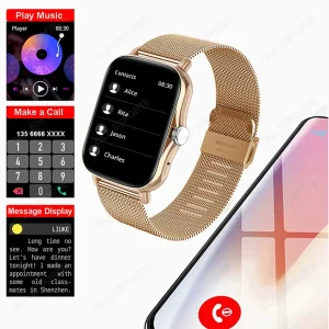 Fashion Bluetooth Calls Smartwatch 1.83 Inch Touch Screen Heart Rate Blood Oxygen Sleep Monitor Waterproof Smart Watch Women Men