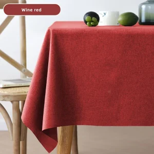 Rectangular Tablecloth Cotton And Linen Tablecloth Waterproof Oil-Proof Solid Color Cover Towel Home Dining Table Decoration