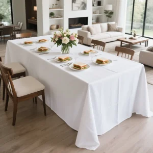 White Table Cloth Waterproof Anti Scratch Polyester Tablecloth Decorative Washable Fabric Table Cover Home Dining Buffet Party