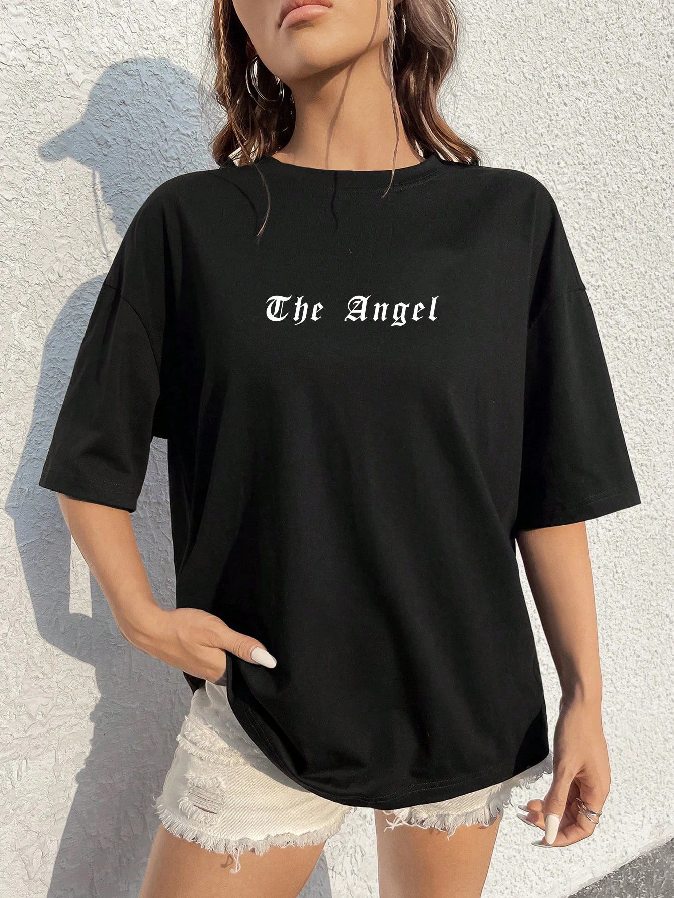 Dark Angel Wing Hot sale Graphic Printed T-Shirts For Women Loose Oversized Clothing Hip Hop Street Tshirt Cotton Short Sleeves - الصورة 2