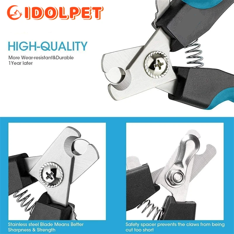 Professional Pet Nail Clipper with Safety Guard Stainless Steel Scissors Cat Dog for Claw Care Grooming Supplies Size Fits - Image 2