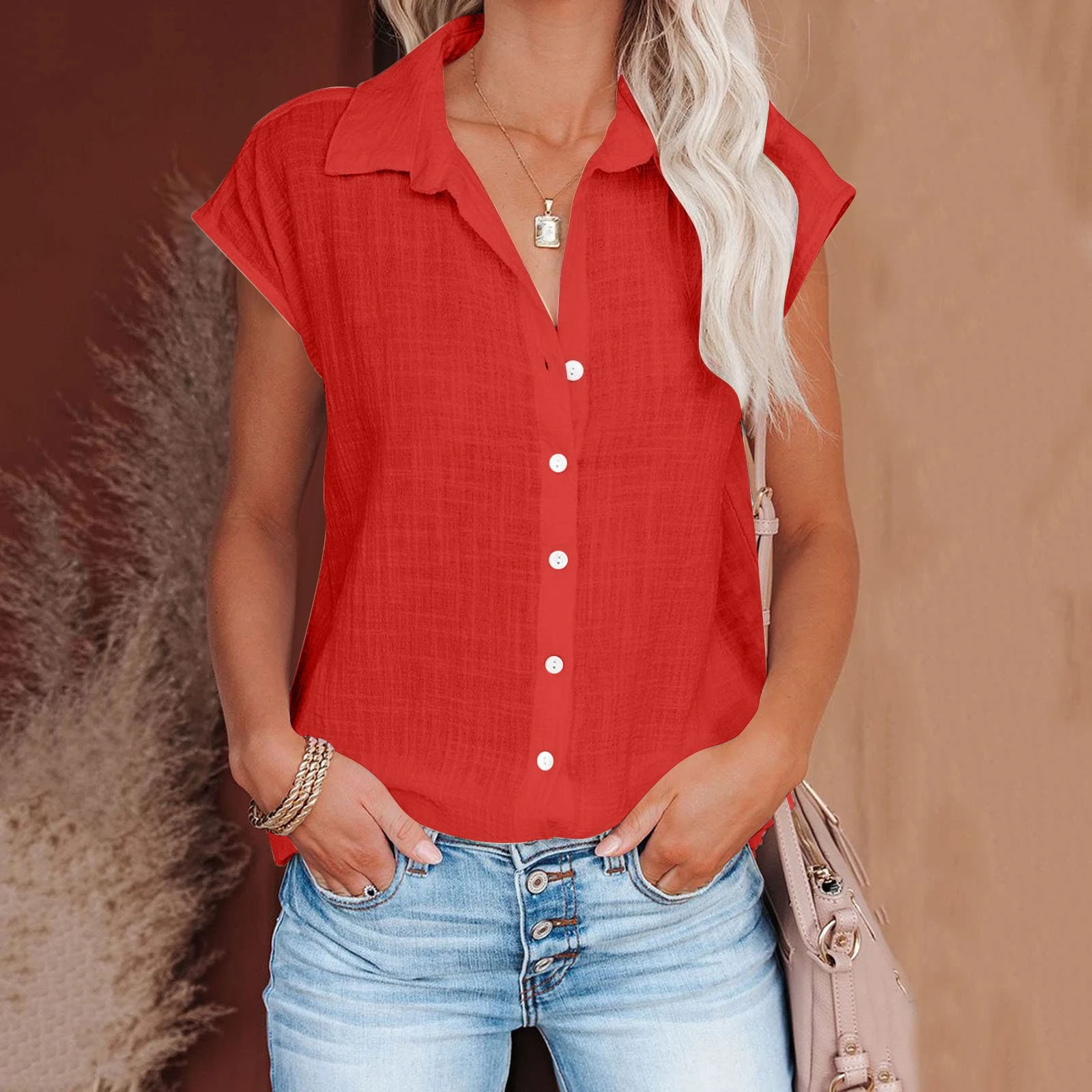 Summer Solid Cotton Linen Shirt Women's Clothing Casual Short Sleeve Tops Tee Ladies T-Shirts Blusas Thin Loose T Shirt Woman - Image 16