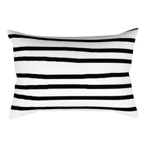 Black and White Striped Geometric Rectangle Pillow Cover Cushion Home Decor Bedroom Living Room Fashion Design