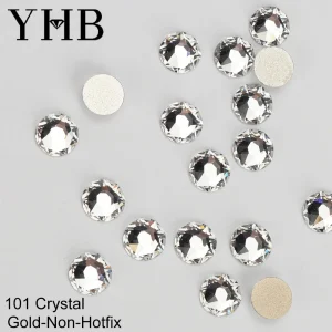 YHB Bright Series Crystal AB Dazzling Hotfix Nonhotfix Crystal electroplating Flatback Hotfix Rhinestones For Shoes Bags Garment