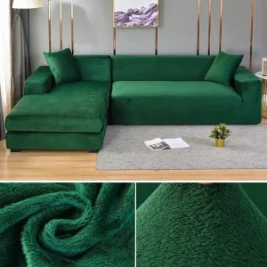 Velvet Sofa Cover Thick Elastic 1/2/3/4 Seater Sofa Cover for Living Room Velvet Plush L Shaped Corner Sofa Cover