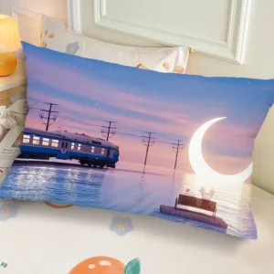Ins-Style Ink Landscape Dormitory Pillow, Bedside Bedroom Pillow Gift, Nap Creative Living Room Sofa Cushion