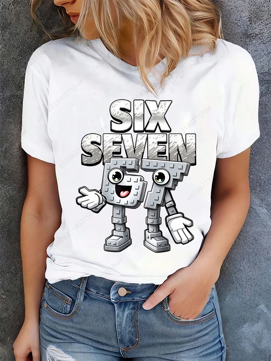 Funny 67 Brainrot Women T Shirts for Laddy Six Seven Brain Rot T-Shirt Party Tshirt for Girls T shirt for Woman Tops Tees - Image 7