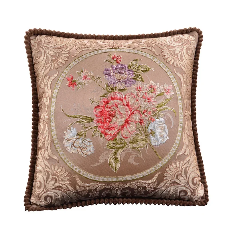 Jacquard Floral Decorative Cushion Cover 48x48cm Sofa Home Bedroom Decor Classic Throw Pillowcase Chair Waist Covers - Image 11