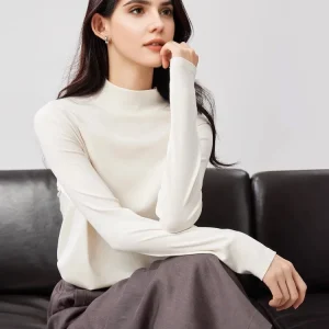 SuyaDream, Women Bottoming T Shirt, 28%Wool 37%Cotton, Long Sleeves, Solid Basic Thermal Shirt, 2025 Autumn Winter Top
