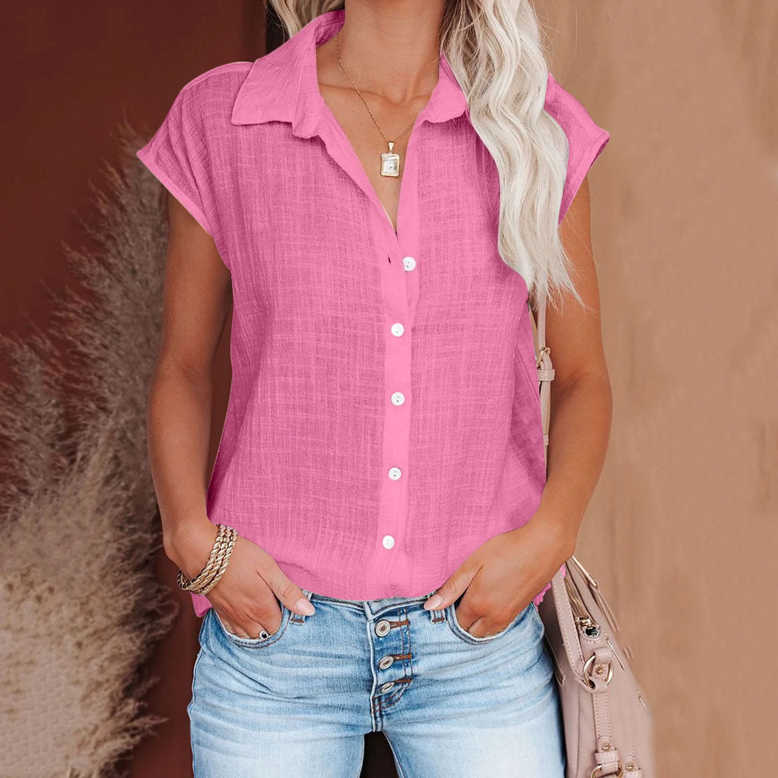 Summer Solid Cotton Linen Shirt Women's Clothing Casual Short Sleeve Tops Tee Ladies T-Shirts Blusas Thin Loose T Shirt Woman - Image 11