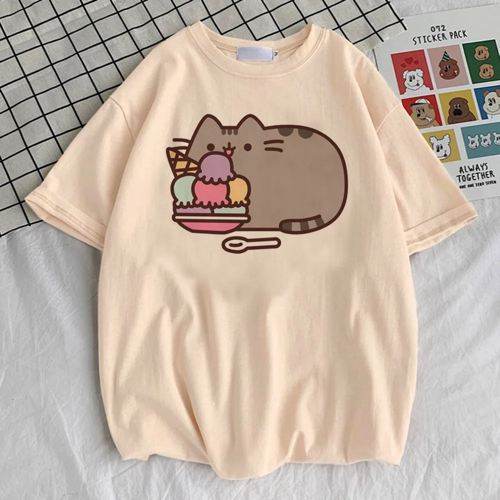 Pusheen shirt teen Y2k 2000s Graphic Retro 80s kawaii t shirt Digital University Vintage harajuku Grunge hip hop - Image 3