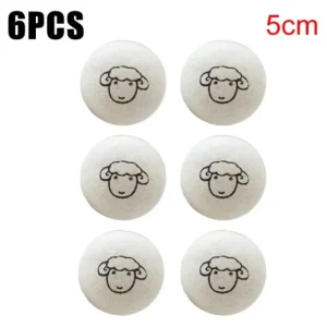 "6pcs Eco-Friendly Wool Dryer Balls - Natural Fabric Softener, Reduce Static & Shorten Drying Time- Chemical-Free"