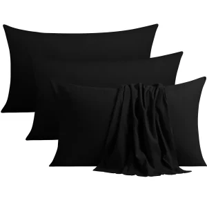 4pcs Microfiber Pillowcases Solid Color, Envelope Closure, Machine Washable, Woven Fabric, for Bedroom, Living Room