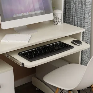 1 Pair Heavy-Duty Keyboard Tray Slide-Out Stand For Office Computer Desk With Adjustable Rails Slides Smooth