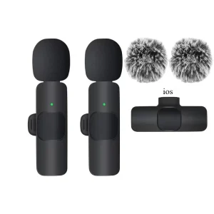Wireless Lavalier Lapel Microphone for iPhone, iPad, Mini Video Recording Mic for Interview Video Podcast Vlog Noise Reduction